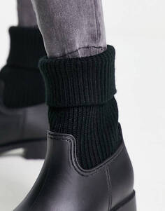 Черные резиновые сапоги-носки ASOS DESIGN Gabrielle