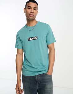 Эксклюзивная зеленая футболка Levi&apos;s для ASOS с логотипом в центре. Levis