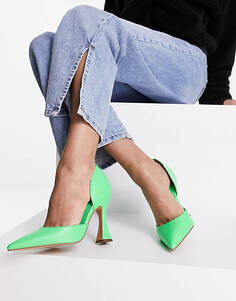 Зеленые туфли с острым носком на каблуке-песочных часах NA-KD