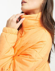 Оранжевое стеганое пальто макси Edited