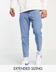Классические синие жесткие джинсы средней степени стирки ASOS DESIGN