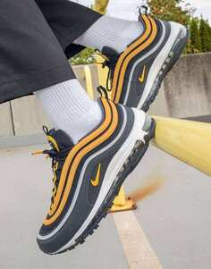 Кроссовки Nike Air Max 97 черного и университетского золота