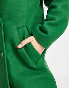 Зеленое пальто миди из смесовой шерсти NA-KD x Klara Montes