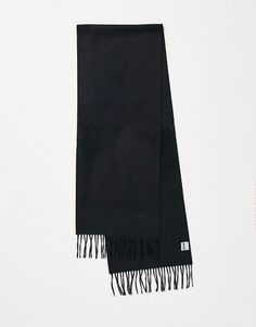 Черный шерстяной шарф Moschino