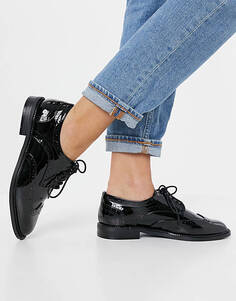Черные туфли на шнуровке на плоской подошве ASOS DESIGN More