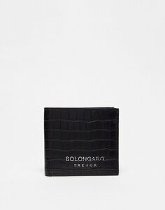 Черный кошелек с крокодиловым принтом Bolongaro Trevor