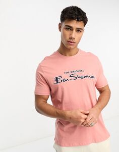 Розовая футболка с короткими рукавами и логотипом Ben Sherman