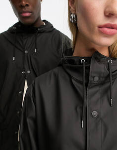 Черная водонепроницаемая короткая куртка унисекс Rains 12010