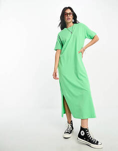 Платье-футболка макси Only Size ярко-зеленого цвета