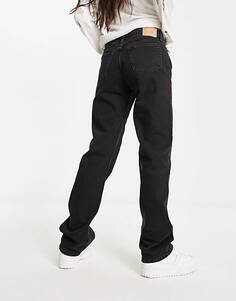 Черные прямые джинсы с низкой посадкой Weekday Arrow