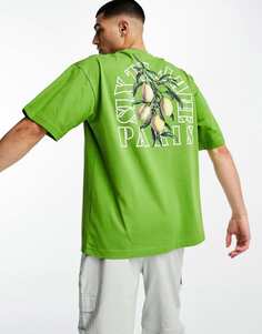 Зеленая футболка с фруктовым принтом Sixth June