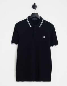 Черная футболка-поло с логотипом Fred Perry