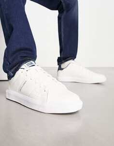 Бело-темно-синие повседневные кроссовки из искусственной кожи с логотипом Jack &amp; Jones