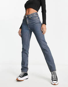 Узкие джинсы с высокой талией Weekday City цвета ляпис-синий