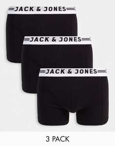 Черные трусы-стопы Jack &amp; Jones (3 шт.)