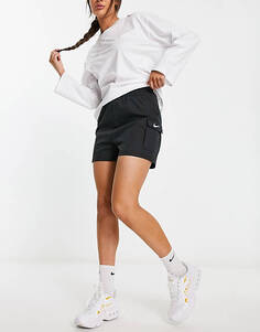 Черные тканые шорты карго с карманами Nike Mini с галочкой