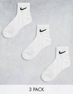 Комплект из трех белых носков унисекс Nike Training до щиколотки