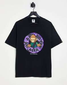 Черная футболка с логотипом Aape By A Bathing Ape