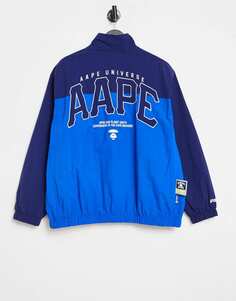 Синяя уличная бейсбольная куртка Aape By A Bathing Ape