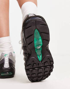 Кроссовки Nike Air Max 95 черного и стадионно-зеленого цвета