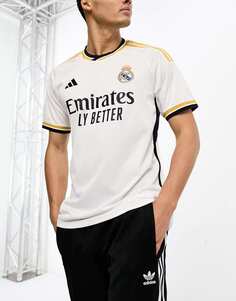 Белая домашняя рубашка унисекс adidas Football Real Madrid 2023/24