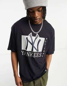 Темно-синяя футболка с надписью New Era New York Yankees