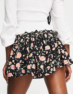 Мини-юбка с оборками Love Triangle в винтажном цветочном стиле