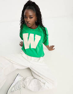 Зеленая футболка свободного кроя Wrangler Girlfriend