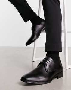 Офисные туфли на шнуровке черного цвета из кожи Office