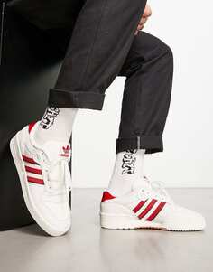 Бело-красные кроссовки adidas Originals Rivalry Low