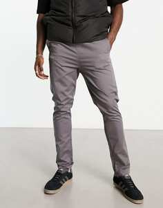 Темно-серые брюки-чиносы с эластичной резинкой на талии Le Breve