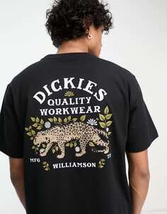 Черная футболка с леопардовым принтом Dickies fort lewis
