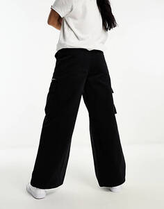 Черные мешковатые брюки карго из твила Miss Selfridge