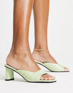 Зеленые туфли-лодочки на среднем каблуке с квадратным носком RAID Mabelle