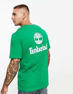 Зеленая футболка с принтом на спине Timberland эксклюзивно для ASOS