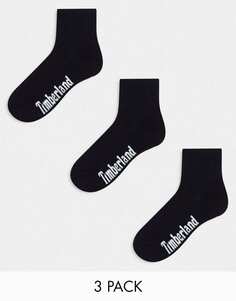 Комплект из трех черных спортивных носков до щиколотки Timberland