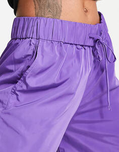 Фиолетовые широкие брюки с кулиской Monki