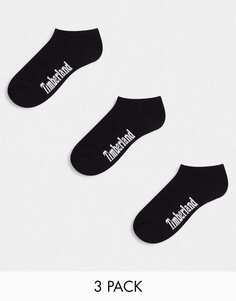 Комплект из трех черных носков-невидимок Timberland