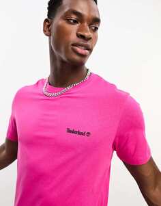 Темно-розовая футболка с маленьким логотипом Timberland