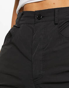 Широкие брюки карго из черного нейлона Daisy Street