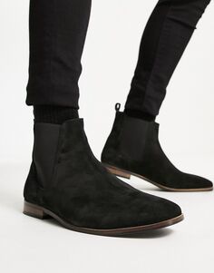 Черные замшевые ботинки челси French Connection