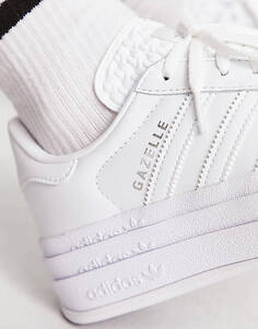 Белые кроссовки на платформе adidas Originals Gazelle Bold