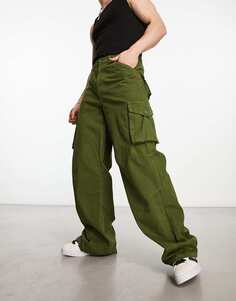 Темно-зеленые брюки карго COLLUSION