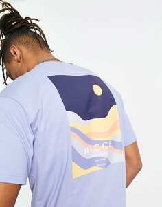 Синяя футболка Nicce Summer Serie Three с принтом на груди и спине