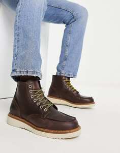 Светло-коричневые кожаные ботинки на шнуровке Selected Homme