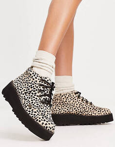 Высокие ботинки с леопардовым принтом Kickers Kick