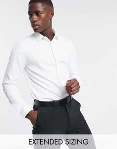 Белая сатиновая рубашка узкого кроя ASOS DESIGN Premium