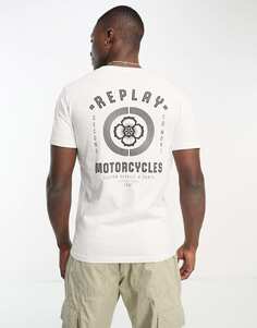 Белая футболка с логотипом Replay