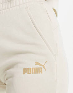 Белые джоггеры с логотипом Puma Essentials