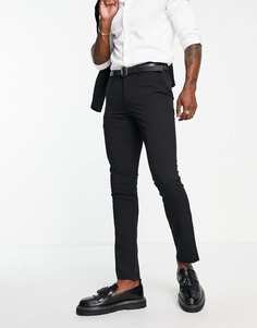 Черные суперузкие брюки New Look